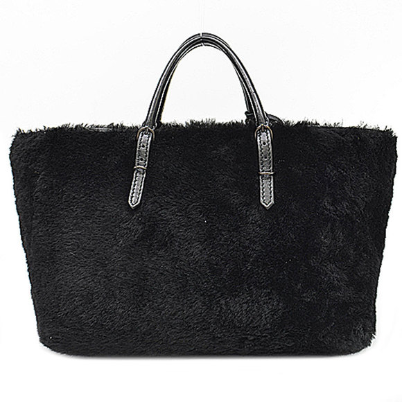 Balenciaga Leather 2Way Black Bag Shearling - Picture 1 of 5